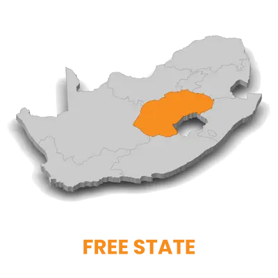 Map of Free State South Africa