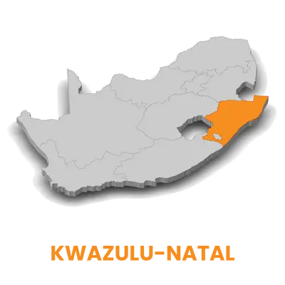 Map of Kwazulu-Natal South Africa